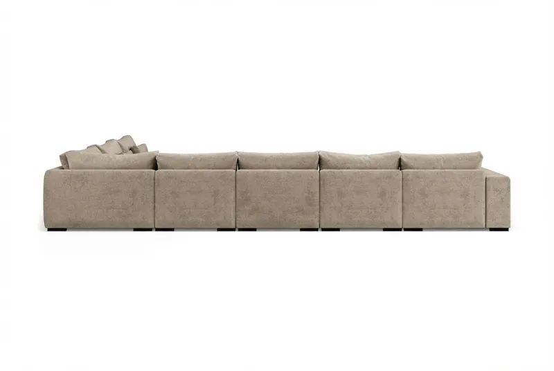 Dubai U-modulsoffa Large med Divan Vänster Extra Djup i Chenille - Brun - Möbler - Vardagsrum - Soffor - Modulsoffor - Komplett modulsoffa