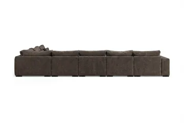 Dubai U-modulsoffa Large med Divan Vänster Extra Djup i Chenille - Mörkbrun - Möbler - Vardagsrum - Soffor - Modulsoffor - Komplett modulsoffa