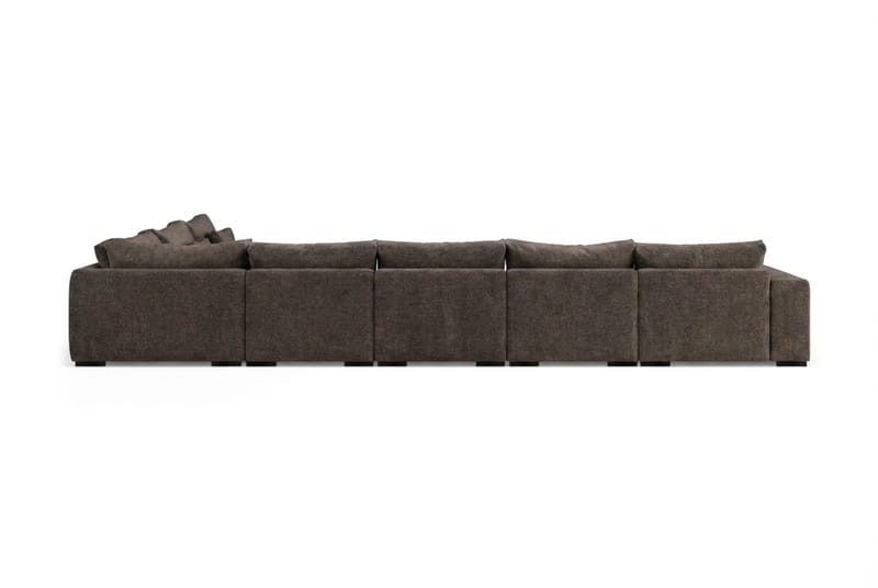 Dubai U-modulsoffa Large med Divan Vänster Extra Djup i Chenille - Mörkbrun - Möbler - Vardagsrum - Soffor - Modulsoffor - Komplett modulsoffa