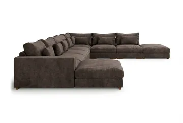 Dubai U-modulsoffa Large med Divan Vänster Extra Djup i Chenille - Mörkbrun - Möbler - Vardagsrum - Soffor - Modulsoffor - Komplett modulsoffa