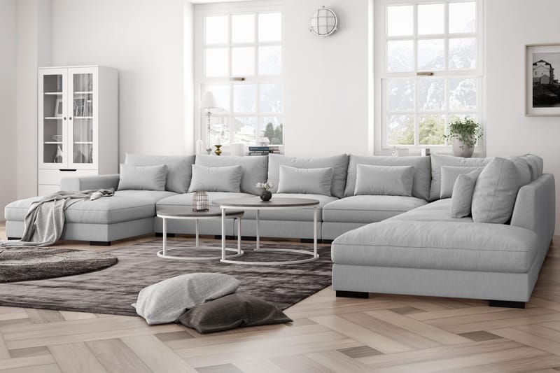 Dubai U-modulsoffa Large med Divan Vänster Extra Djup - Ljusgrå - Möbler - Vardagsrum - Soffor - Modulsoffor - Komplett modulsoffa