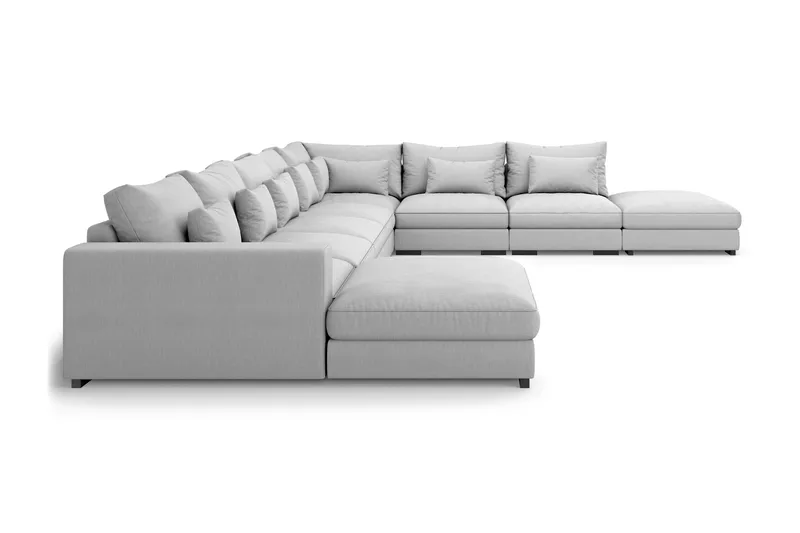Dubai U-modulsoffa Large med Divan Vänster Extra Djup - Ljusgrå - Möbler - Vardagsrum - Soffor - Modulsoffor - Komplett modulsoffa