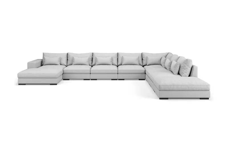 Dubai U-modulsoffa Large med Divan Vänster Extra Djup - Ljusgrå - Möbler - Vardagsrum - Soffor - Modulsoffor - Komplett modulsoffa