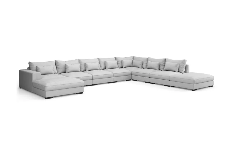 Dubai U-modulsoffa Large med Divan Vänster Extra Djup - Ljusgrå - Möbler - Vardagsrum - Soffor - Modulsoffor - Komplett modulsoffa