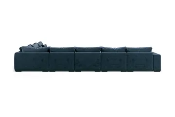 Dubai U-modulsoffa Large med Divan Vänster Sammet Extra Djup - Blå - Möbler - Vardagsrum - Soffor - Modulsoffor - Komplett modulsoffa