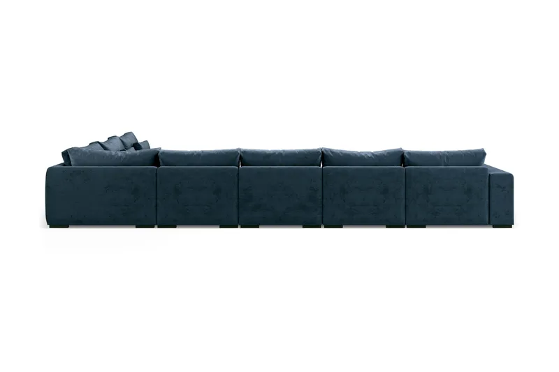 Dubai U-modulsoffa Large med Divan Vänster Sammet Extra Djup - Blå - Möbler - Vardagsrum - Soffor - Modulsoffor - Komplett modulsoffa