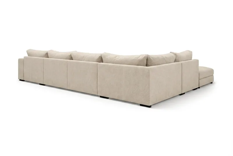 Dubai U-modulsoffa med Divan Höger Extra Djup i Chenille - Beige - Möbler - Vardagsrum - Soffor - Modulsoffor - Komplett modulsoffa