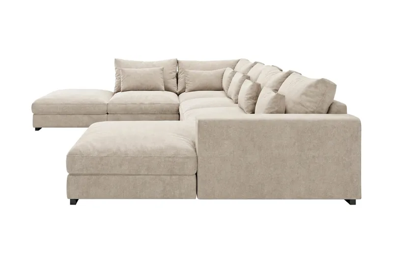Dubai U-modulsoffa med Divan Höger Extra Djup i Chenille - Beige - Möbler - Vardagsrum - Soffor - Modulsoffor - Komplett modulsoffa