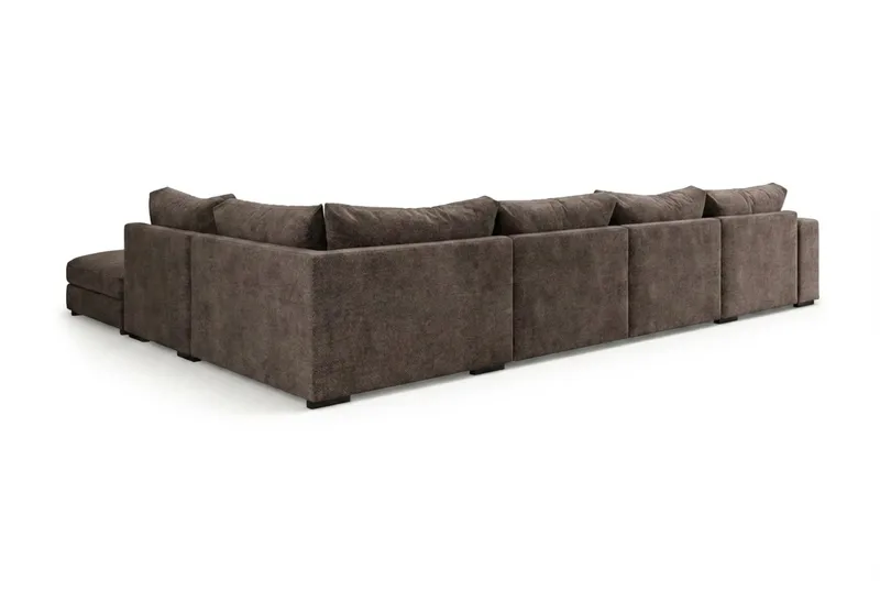 Dubai U-modulsoffa med Divan Höger Extra Djup i Chenille - Mörkbrun - Möbler - Vardagsrum - Soffor - Modulsoffor - Komplett modulsoffa