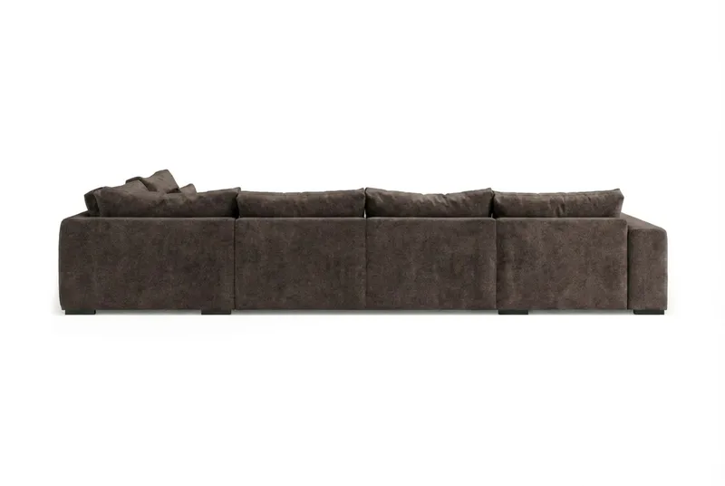 Dubai U-modulsoffa med Divan Höger Extra Djup i Chenille - Mörkbrun - Möbler - Vardagsrum - Soffor - Modulsoffor - Komplett modulsoffa