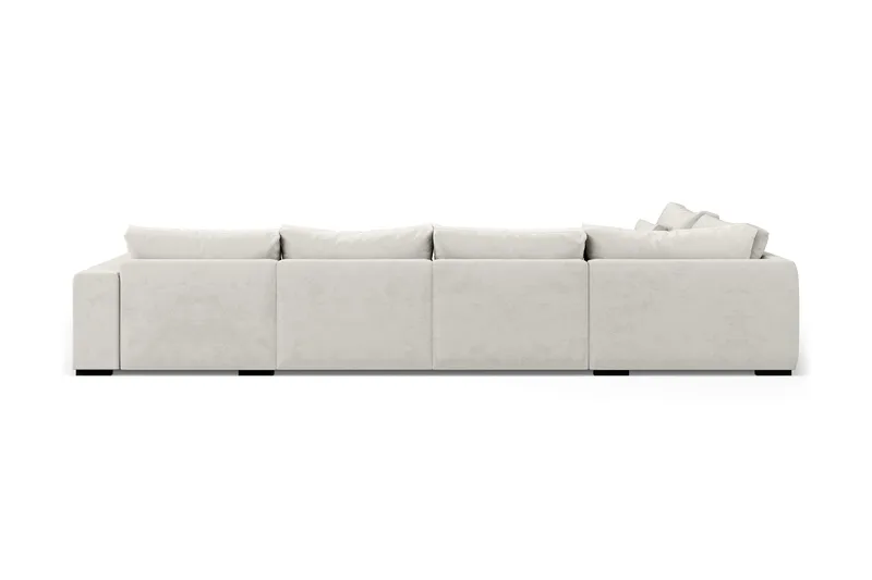 Dubai U-modulsoffa med Divan Höger Sammet Extra Djup - Vit - Möbler - Vardagsrum - Soffor - Modulsoffor - Komplett modulsoffa