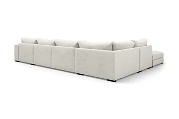 Dubai U-modulsoffa med Divan Höger Sammet Extra Djup - Vit - Möbler - Vardagsrum - Soffor - Modulsoffor - Komplett modulsoffa