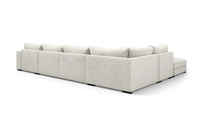 Dubai U-modulsoffa med Divan Höger Sammet Extra Djup - Vit - Möbler - Vardagsrum - Soffor - Modulsoffor - Komplett modulsoffa