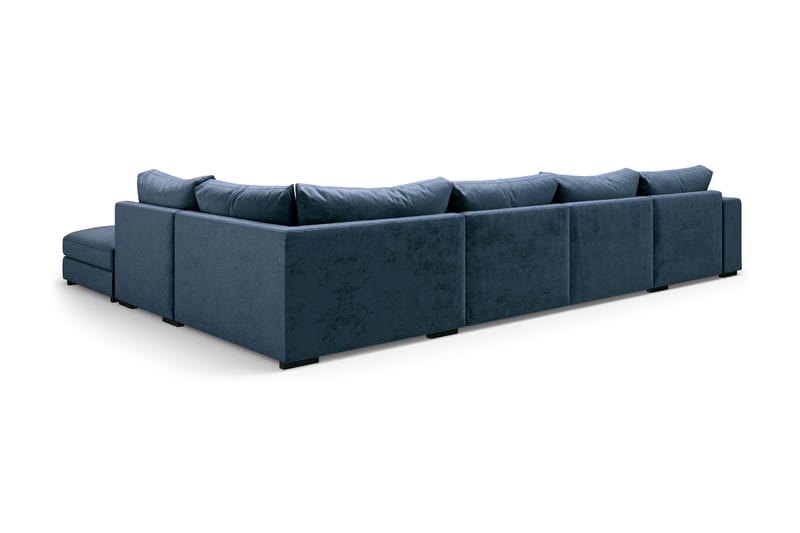 Dubai U-modulsoffa med Divan Vänster Sammet Extra Djup - Blå - Möbler - Vardagsrum - Soffor - Modulsoffor - Komplett modulsoffa