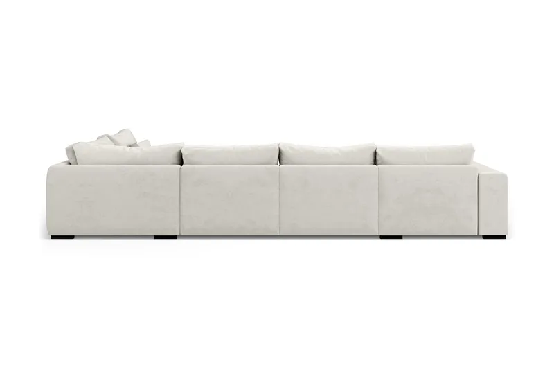 Dubai U-modulsoffa med Divan Vänster Sammet Extra Djup - Vit - Möbler - Vardagsrum - Soffor - Modulsoffor - Komplett modulsoffa