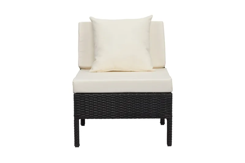 Elba Mittmodul Konstrotting - Svart/Vit - Utemöbler - Övrigt utemöbler - Modulsoffa utomhus - Mittmodul utesoffa