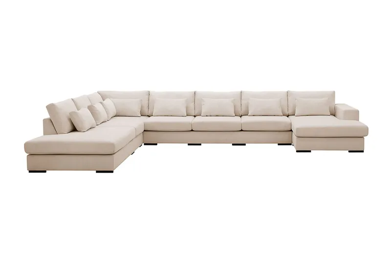 Grande Stor 7-sits U-Soffa med Divan Höger - Beige Manchester - Möbler - Vardagsrum - Soffor - Modulsoffor - Komplett modulsoffa