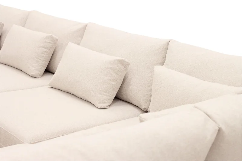 Grande Stor 7-sits U-Soffa med Divan Vänster - Beige Tyg - Möbler - Vardagsrum - Soffor - Modulsoffor - Komplett modulsoffa