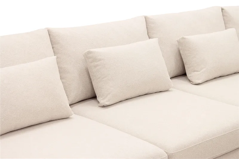 Grande Stor 7-sits U-Soffa med Divan Vänster - Beige Tyg - Möbler - Vardagsrum - Soffor - Modulsoffor - Komplett modulsoffa