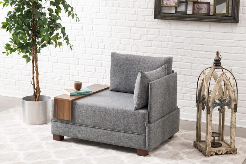 Algeria Fåtölj Höger - Grå - Möbler - Vardagsrum - Soffor - Modulsoffor - Hörnmodul