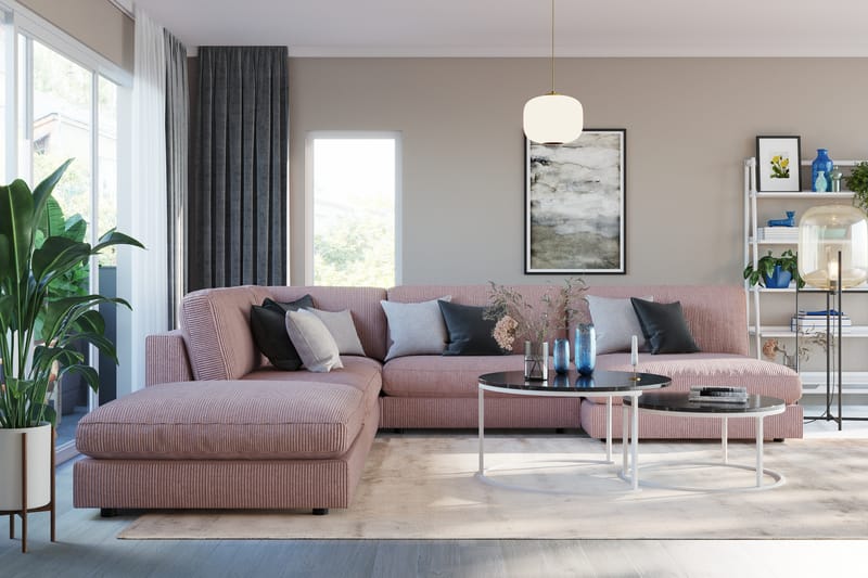 Arken 1-sits Divanmodul i Manchester - Rosa - Möbler - Vardagsrum - Soffor - Modulsoffor - Hörnmodul
