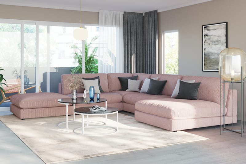 Arken 1-sits Divanmodul i Manchester - Rosa - Möbler - Vardagsrum - Soffor - Modulsoffor - Hörnmodul