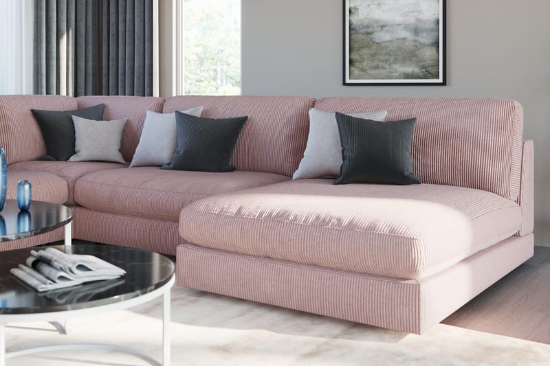 Arken 1-sits Divanmodul i Manchester - Rosa - Möbler - Vardagsrum - Soffor - Modulsoffor - Hörnmodul