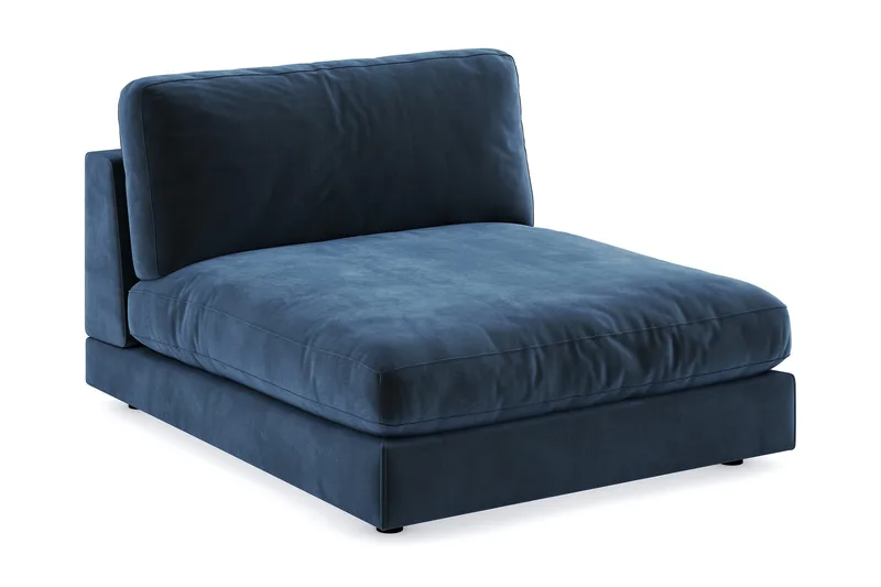 Arken 1-sits Divanmodul i Sammet, Blå