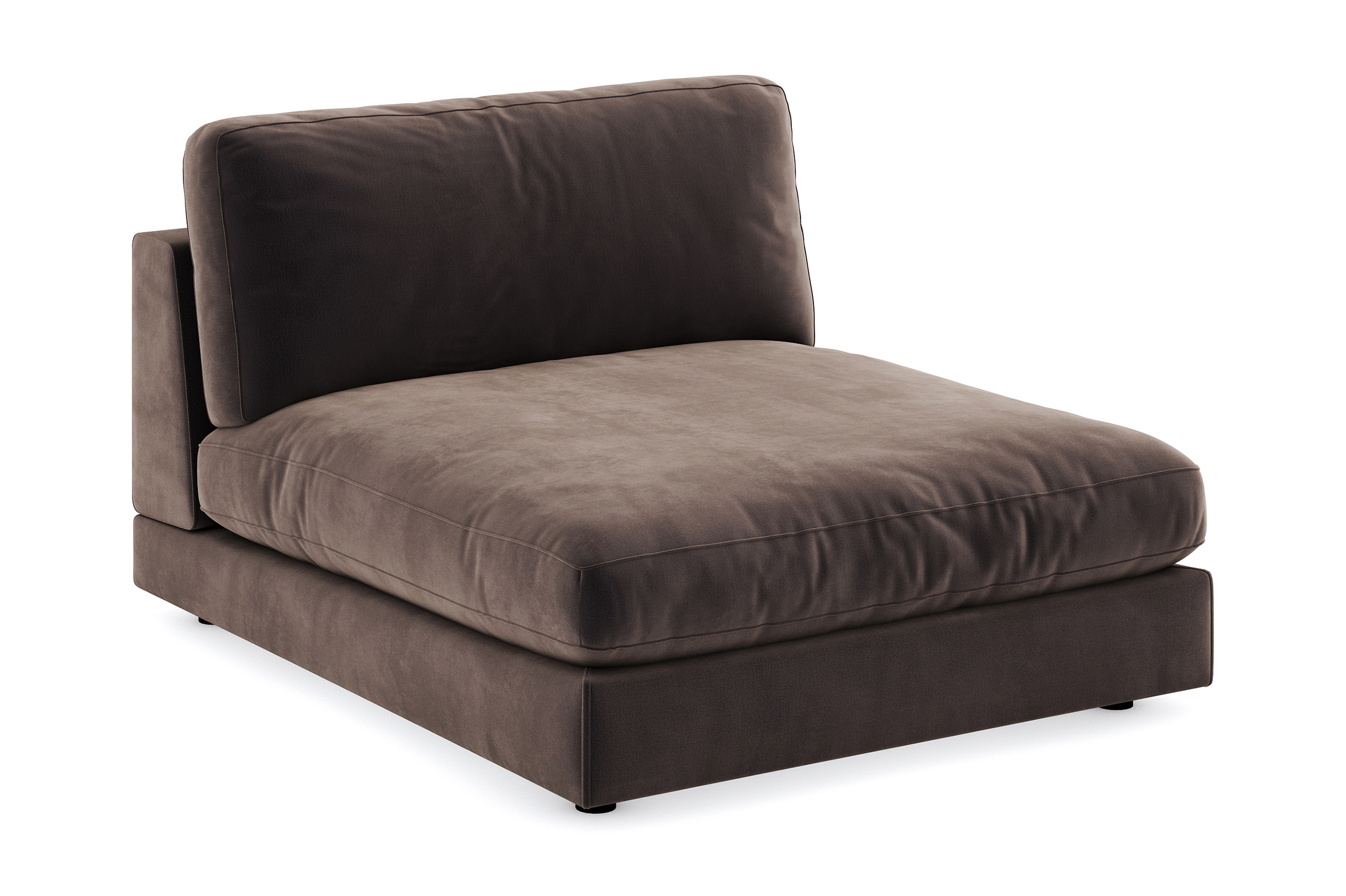 arken 1-sits divanmodul i sammet - brun