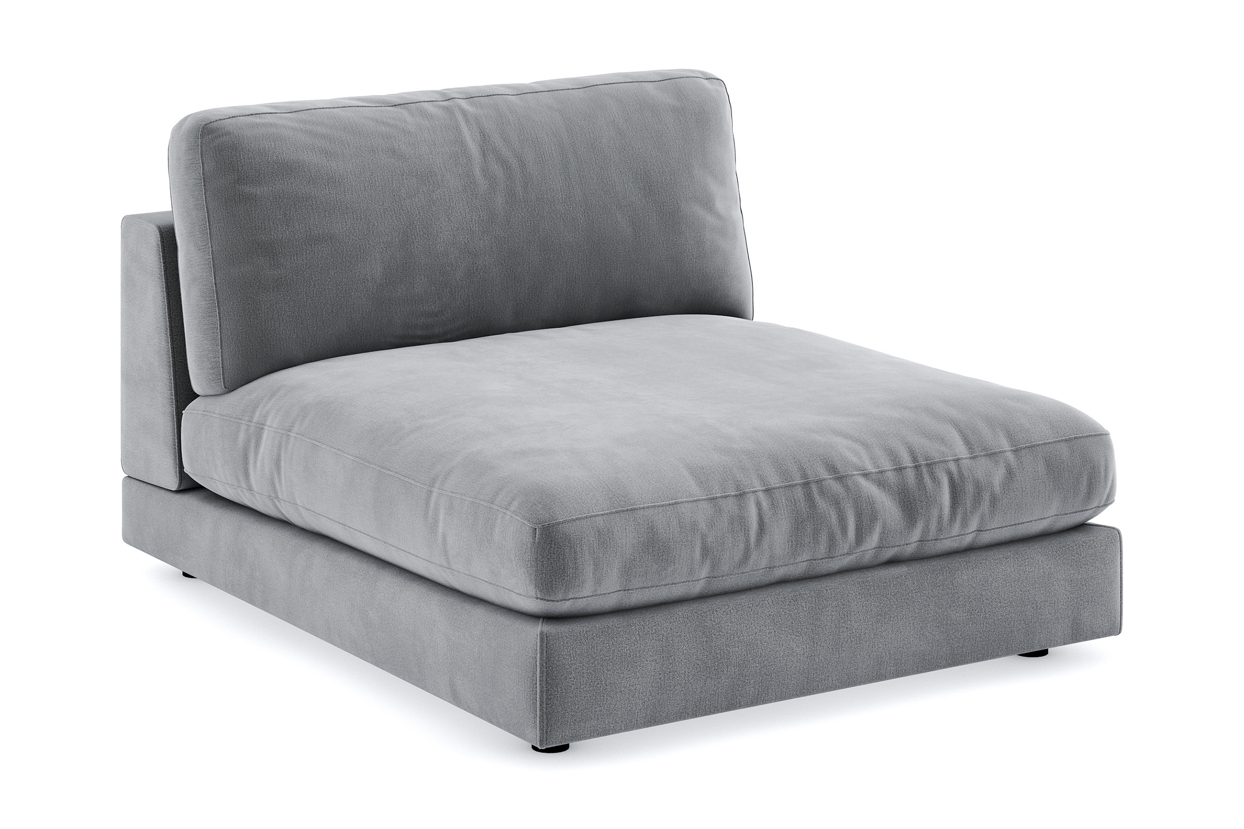 arken 1-sits divanmodul i sammet - ljusgrå