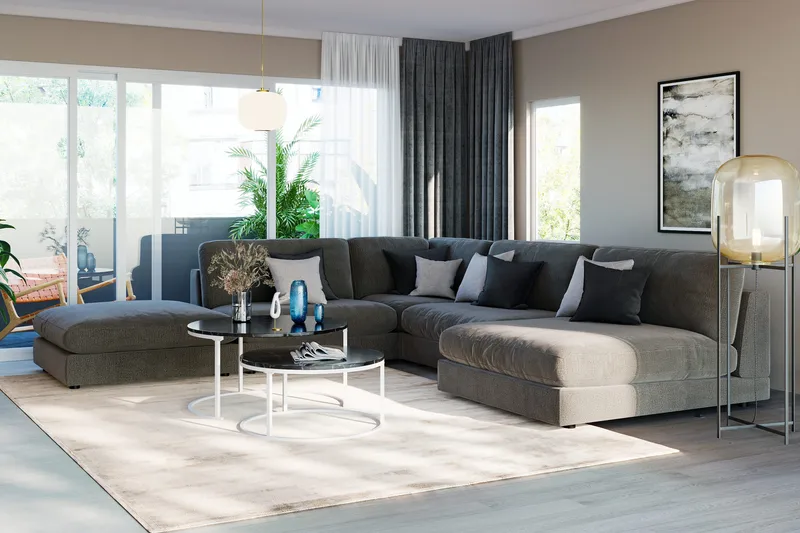 Arken 1-sits Divanmodul i Sammet - Mörkgrå - Möbler - Vardagsrum - Soffor - Modulsoffor - Hörnmodul