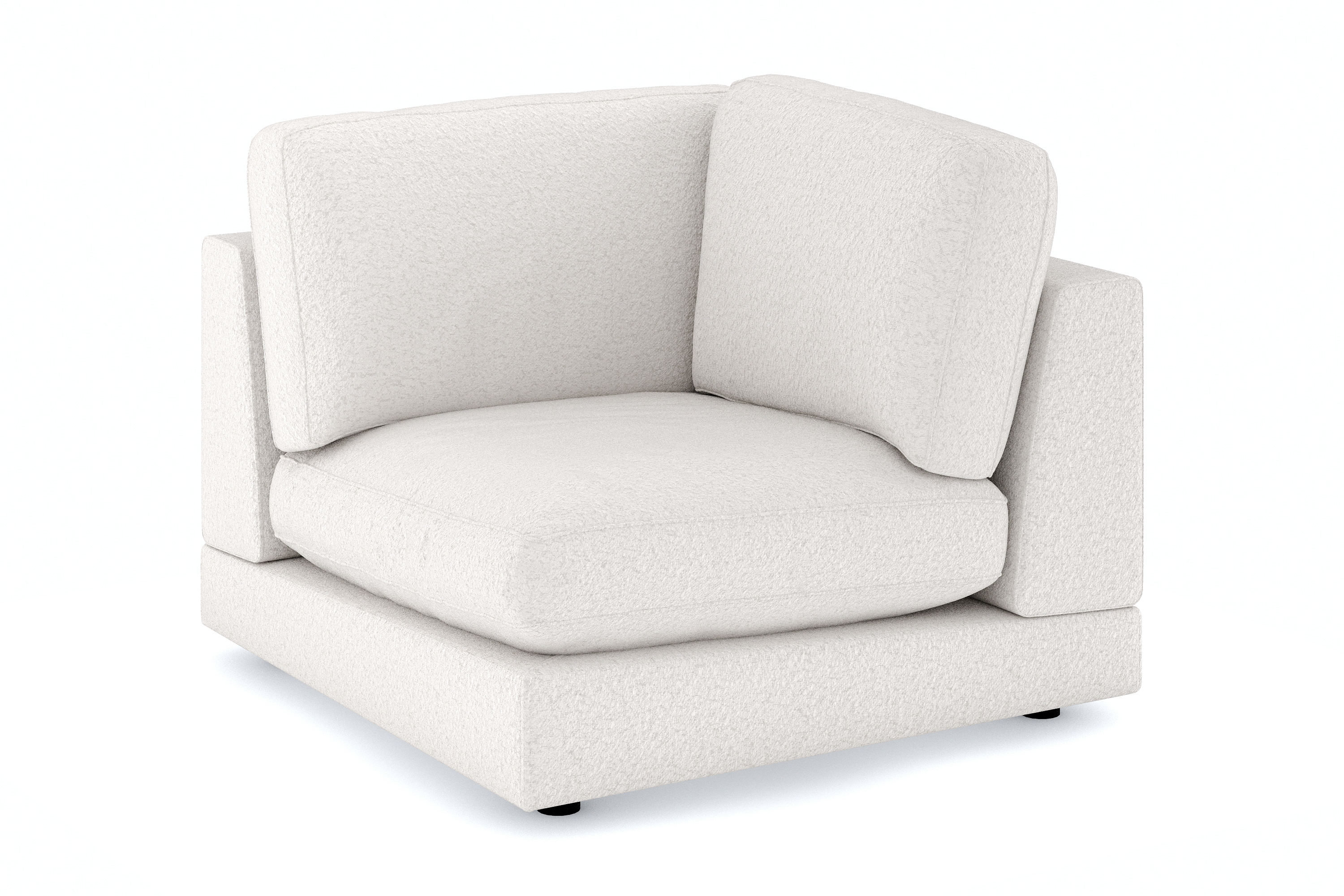 arken 1-sits hörnmodul i bouclé - vit