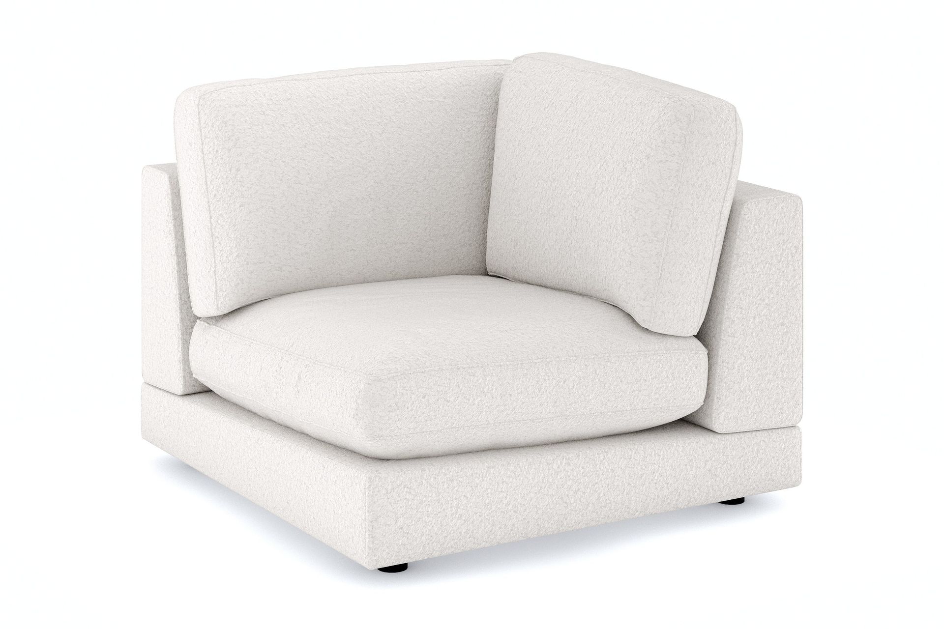 arken 1-sits hörnmodul i bouclé - vit