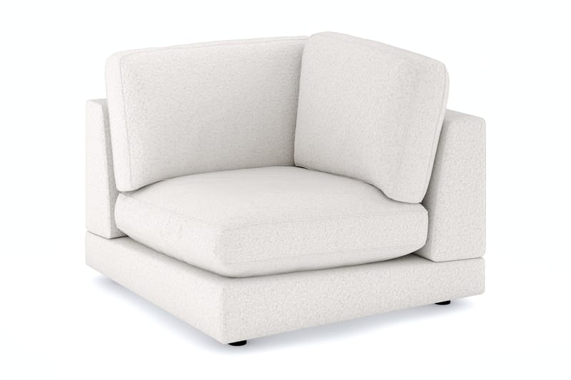 Arken 1-sits Hörnmodul i Bouclé, Vit