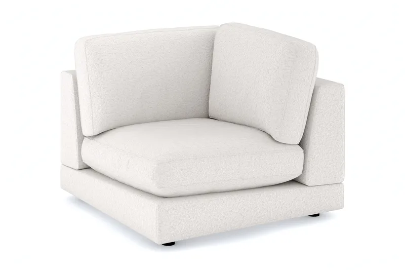 Arken 1-sits Hörnmodul i Bouclé, Vit