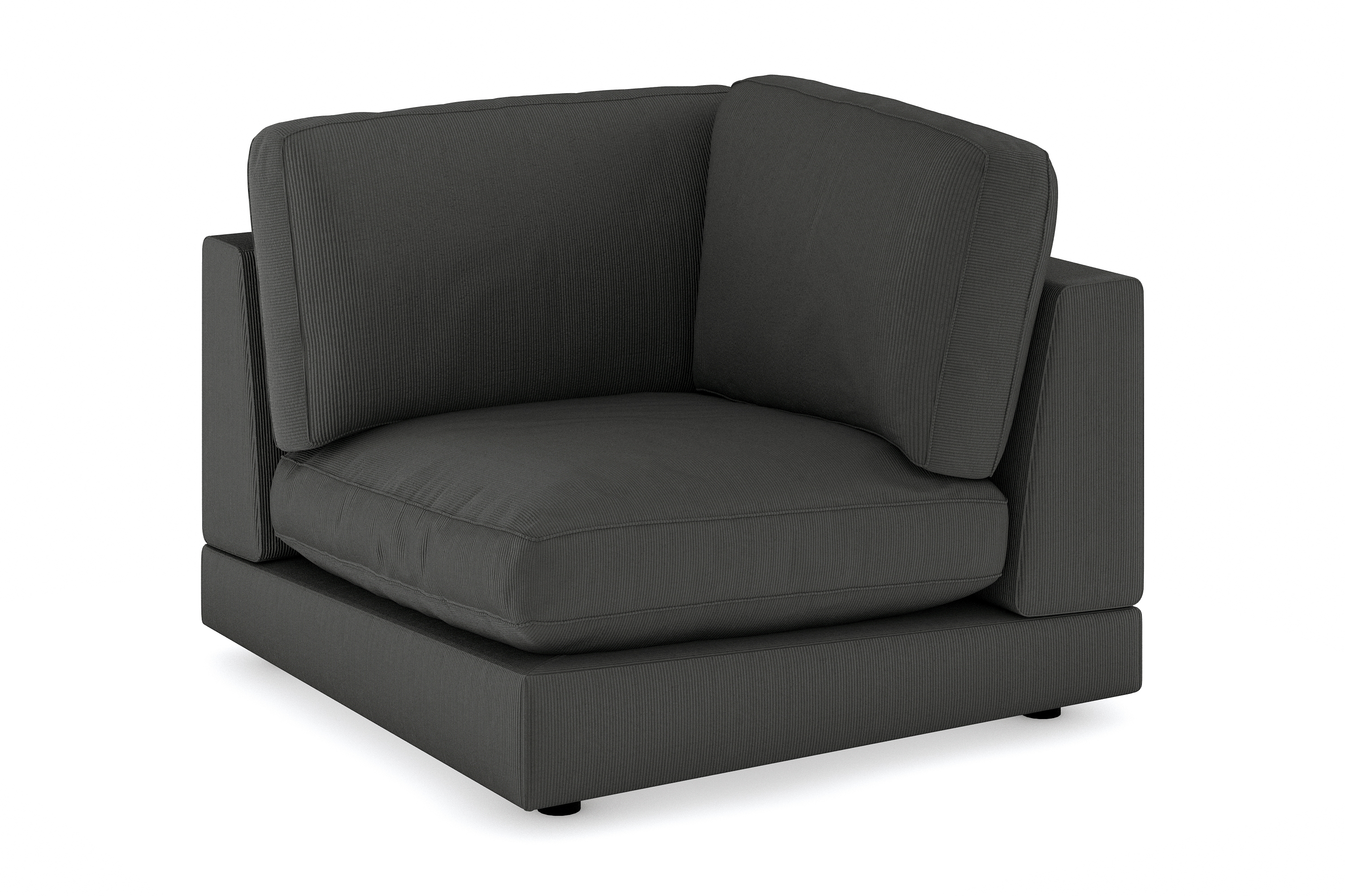 arken 1-sits hörnmodul i manchester - mörkgrå