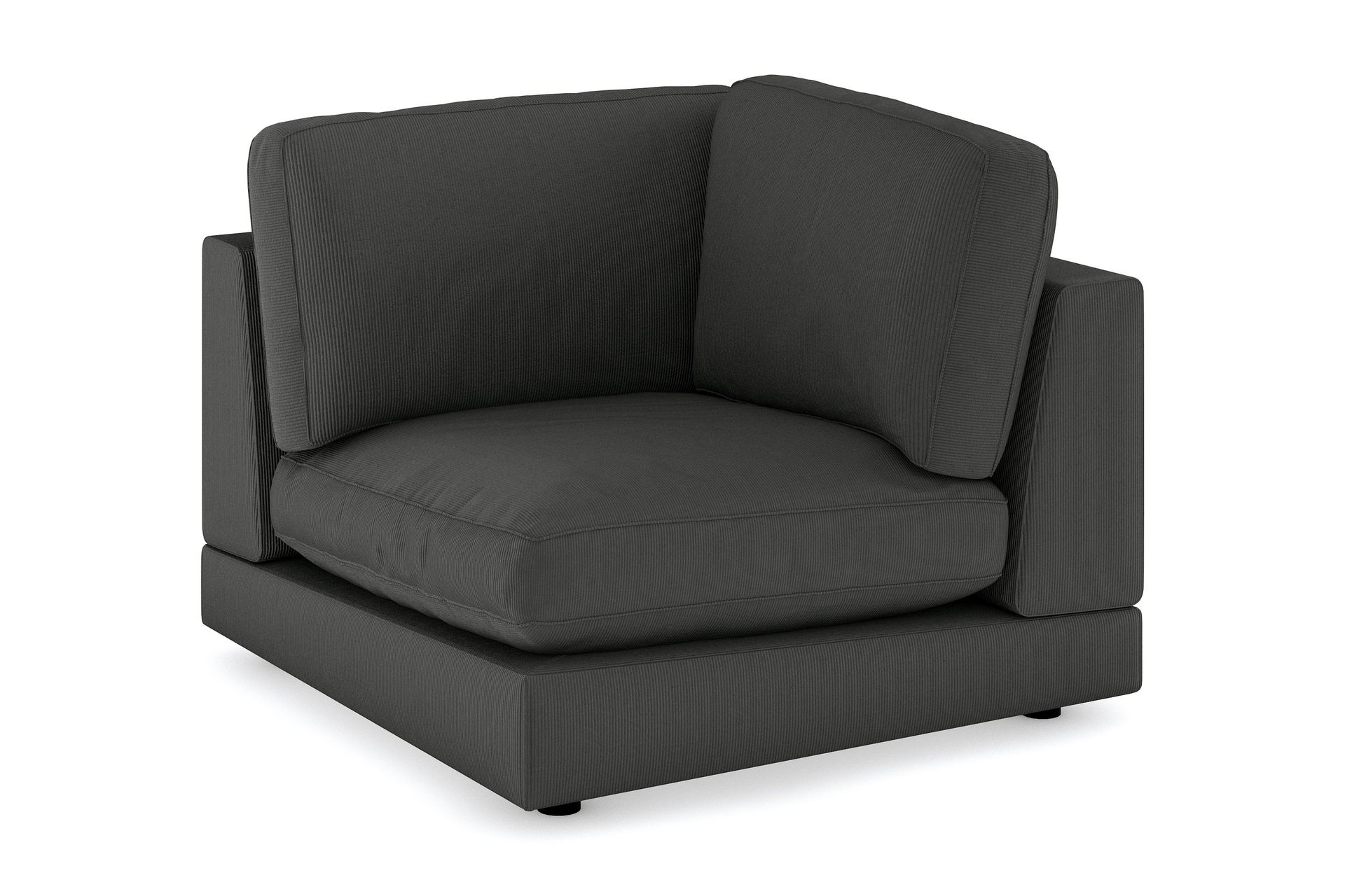 arken 1-sits hörnmodul i manchester - mörkgrå