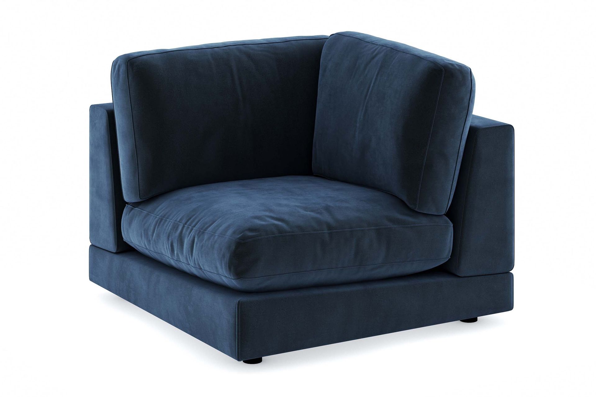 arken 1-sits hörnmodul i sammet - blå