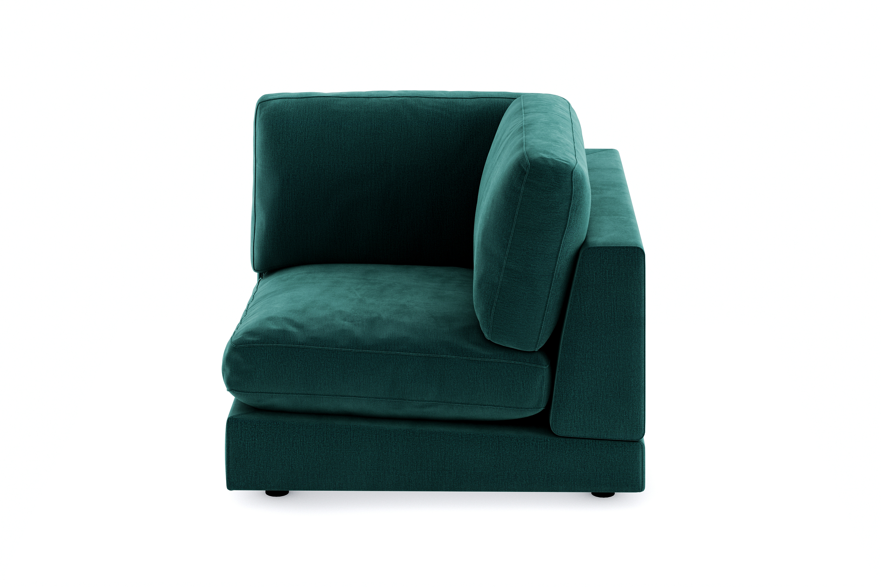 arken 1-sits hörnmodul i sammet - grön