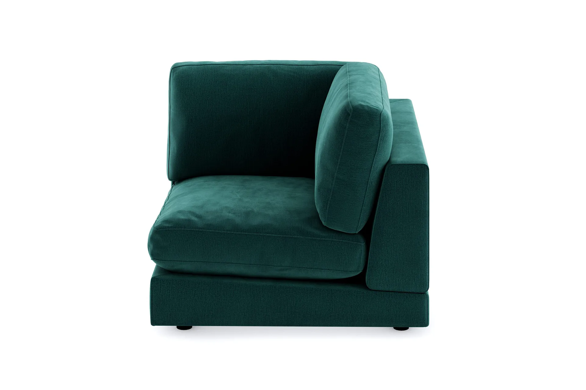 arken 1-sits hörnmodul i sammet - grön