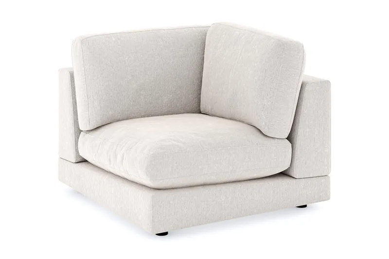 Arken 1-sits Hörnmodul i Sammet, Krämvit