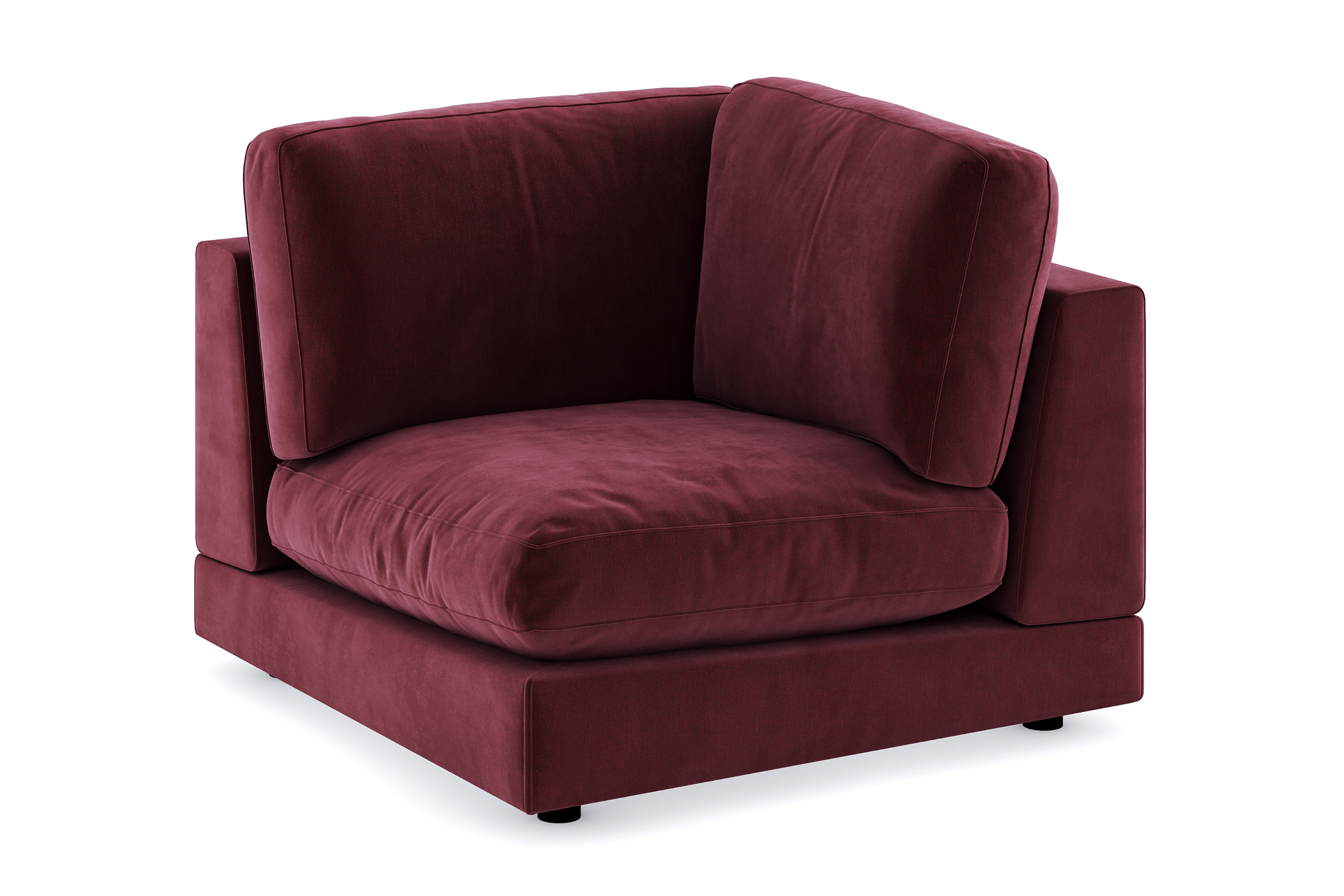 arken 1-sits hörnmodul i sammet - lila