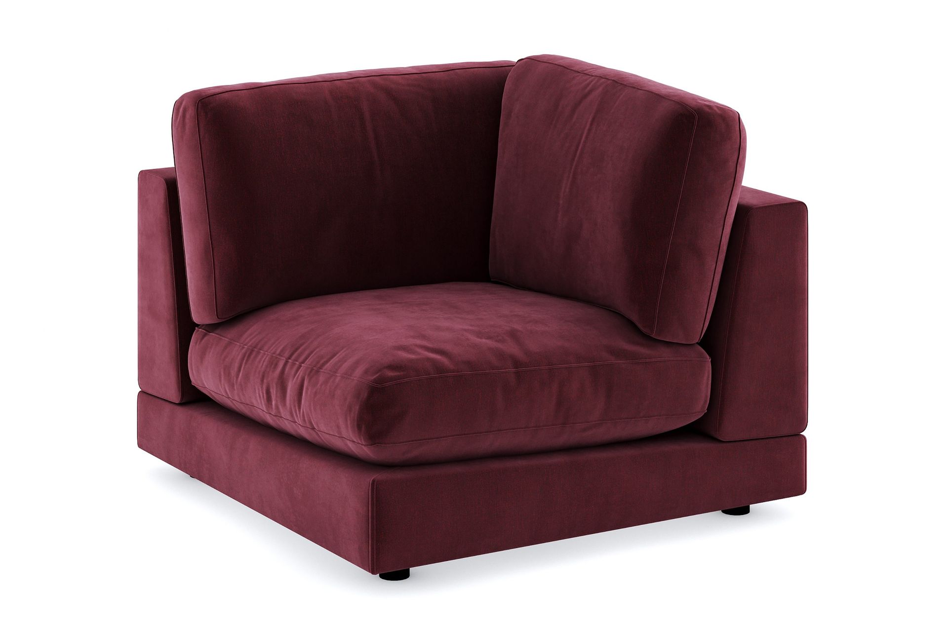 arken 1-sits hörnmodul i sammet - lila