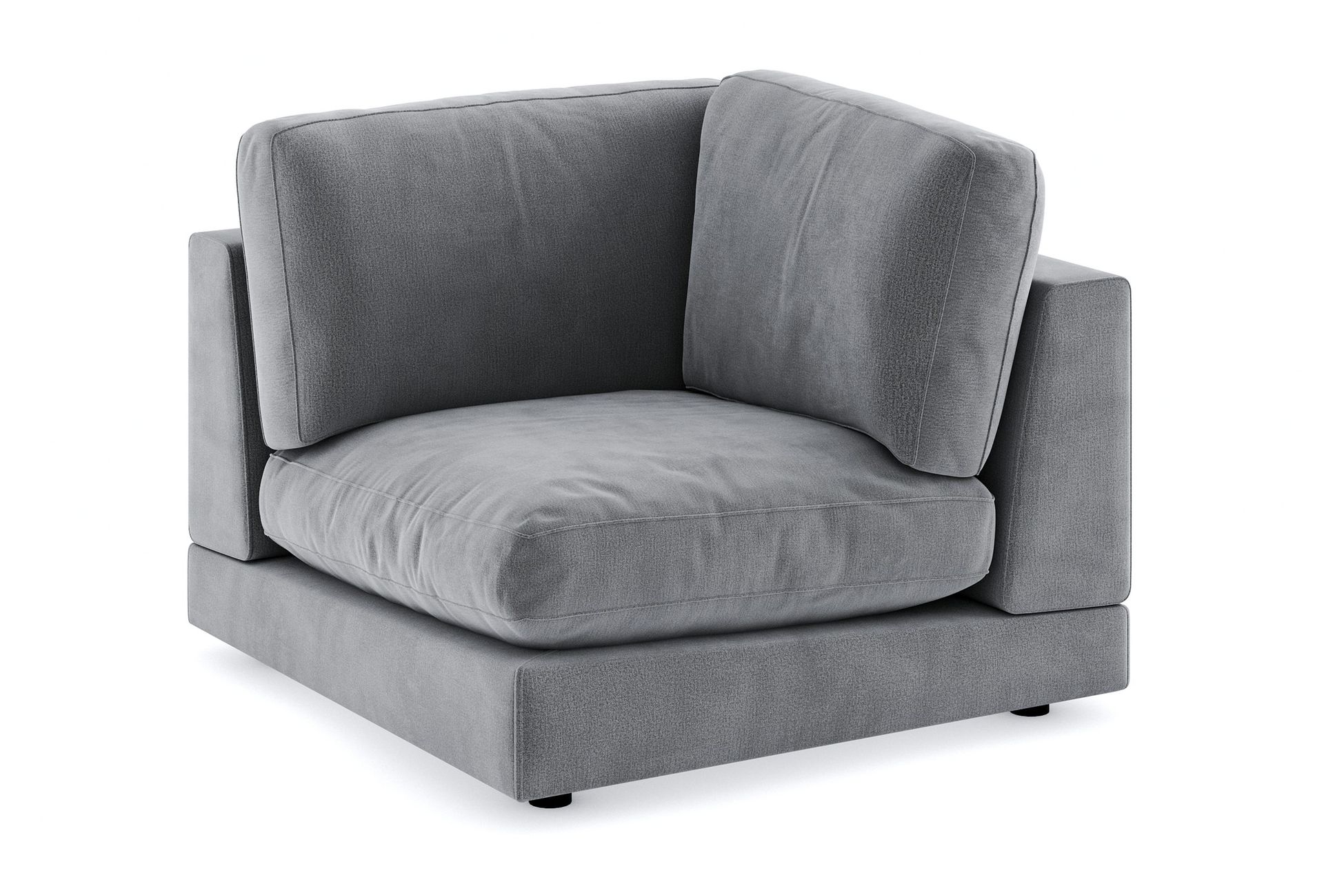 Arken 1-sits H&ouml;rnmodul i Sammet - Ljusgr&aring;