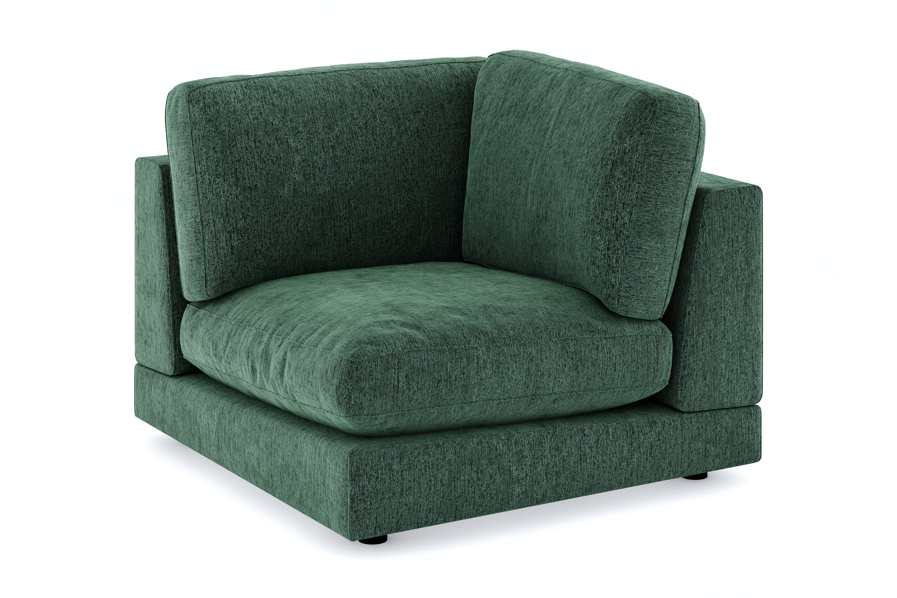 arken 1-sits hörnmodul i sammet - mörkgrön