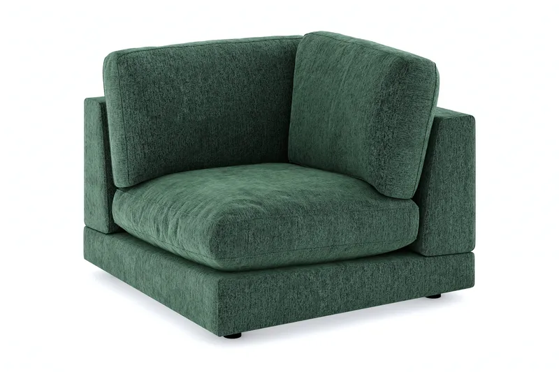 Arken 1-sits Hörnmodul i Sammet, Mörkgrön
