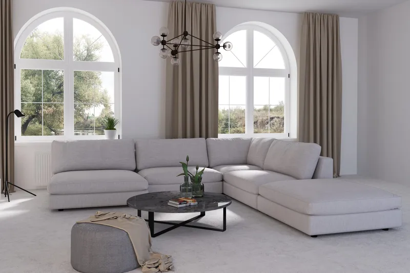 Arken 1-sits Hörnmodul i Tyg - Grå - Möbler - Vardagsrum - Soffor - Modulsoffor - Hörnmodul