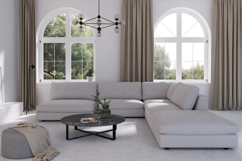 Arken 1-sits Hörnmodul i Tyg - Grå - Möbler - Vardagsrum - Soffor - Modulsoffor - Hörnmodul