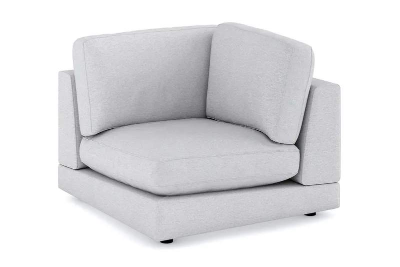 Arken 1-sits Hörnmodul i Tyg, Ljusgrå