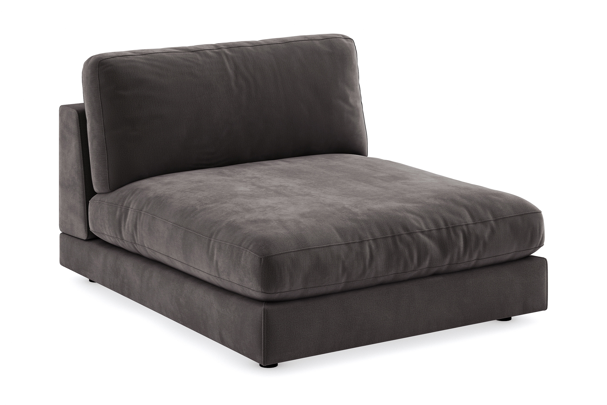 arken 2-sits divanmodul i sammet - mörkgrå